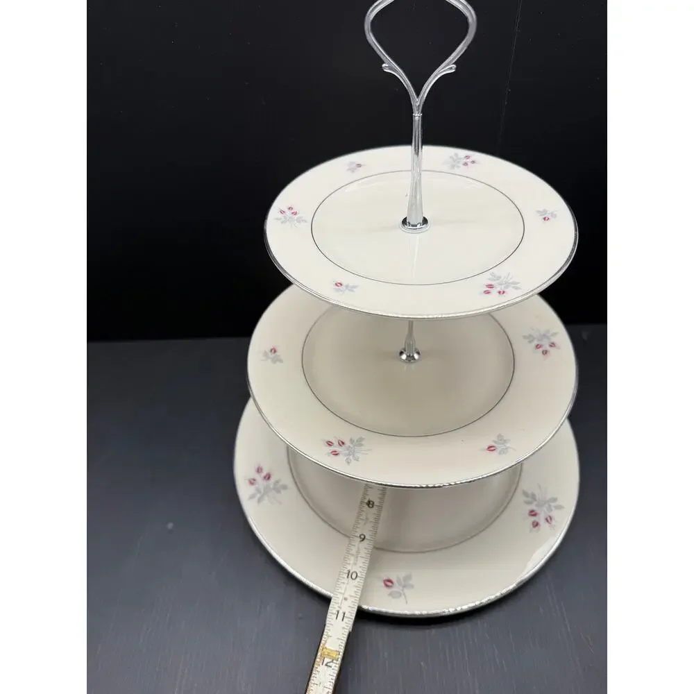 Handmade Tiered Tray from Vintage Plates